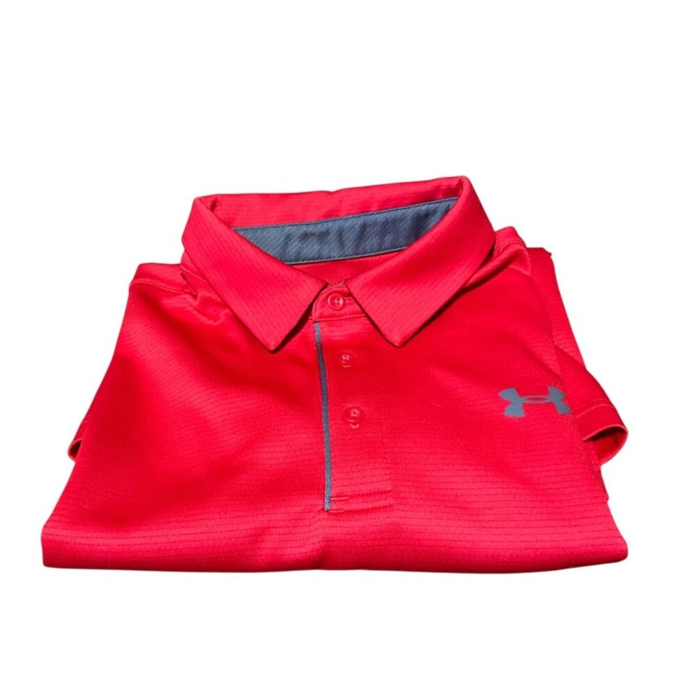 Under Armour Mens Red Polo Shirt XL / TG/ 2G Loose , Suelto ,Fit HeatGear Lightw